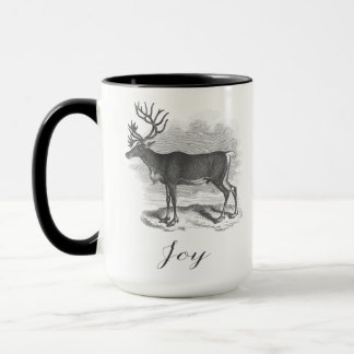 Mug de Noël avec une gravure de cerf antique disan