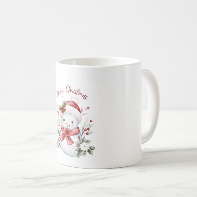 Mug de Noël Bonhomme de Neige Mignon (Devant droit)
