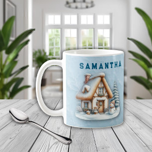 Mug de Noël bonhomme de neige personnalisé avec no