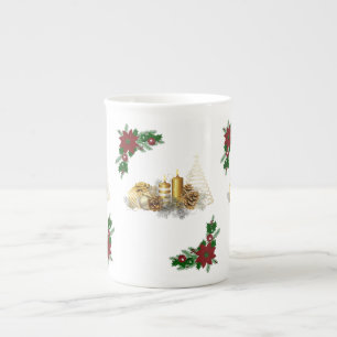 Mug de Noël, bougie d'or de Noël