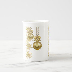 Mug de Noël, boules d'or