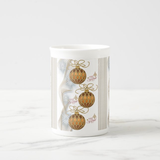 Mug de Noël, boules d'or (Devant)