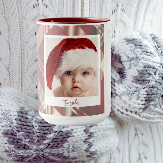 Mug de Noël branché | Double photo personnalisée r (Créateur téléchargé)