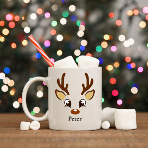 Mug de Noël Brown renne personnalisé