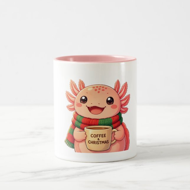 Mug de Noël Café avec Axolotl Mignon (Centre)