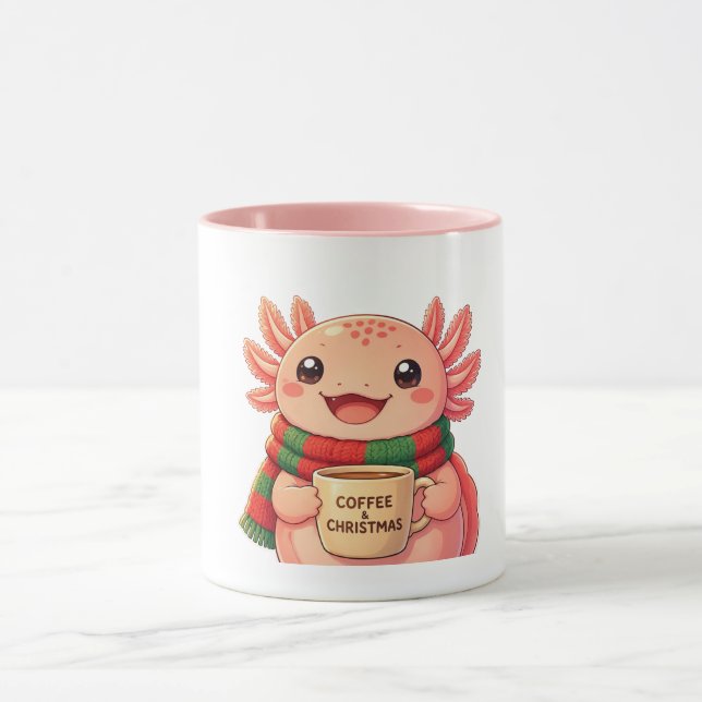 Mug de Noël Café avec Axolotl Mignon (Centre)