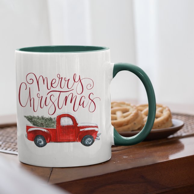 Mug de Noël Camion Rouge Vintage (Créateur téléchargé)