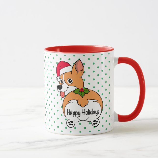Mug de Noël Chien Corgi (Droite)