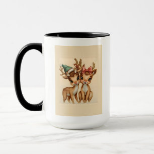 Mug de Noël Couple de Renne Mignon   Cadeau de Fêt
