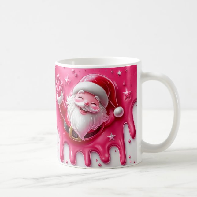 Mug de Noël de Père Noël Rose Mignon | Mug d'Hiver (Droite)