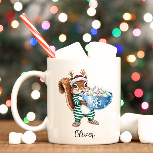 Mug de Noël d'écureuil drôle
