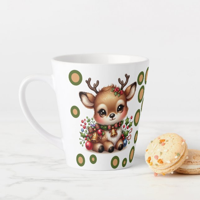 Mug de Noël des rennes avec votre nom - Mug de lat (En situation)