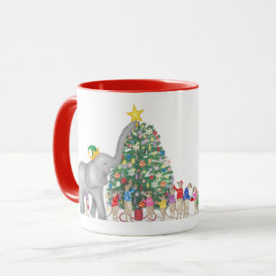 Mug de Noël éléphant mignon et suricates