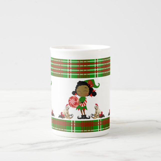 Mug de Noël, Elfe Africain, Joyeux Noël (Devant)