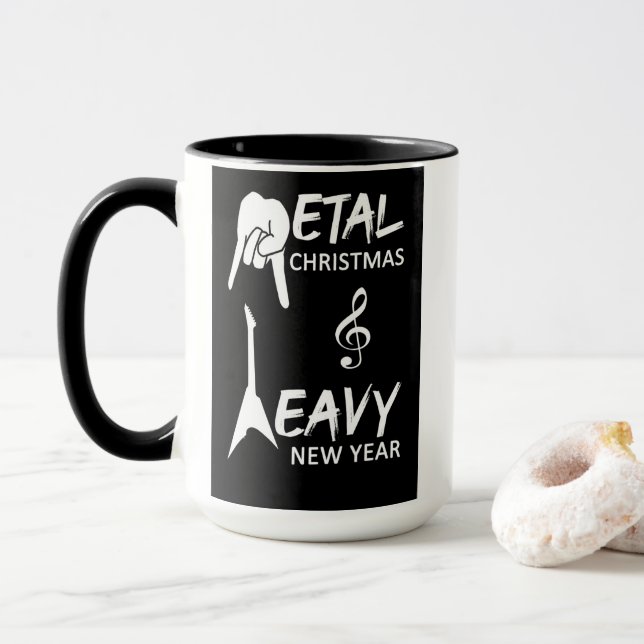 Mug de Noël en métal lourd (Avec donut)