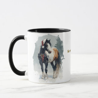Mug de Noël équestre pour café