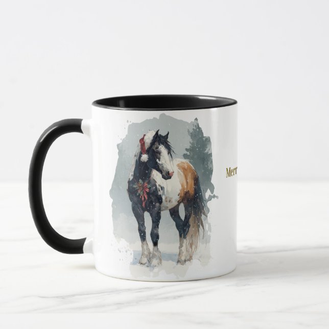 Mug de Noël équestre pour café (Gauche)