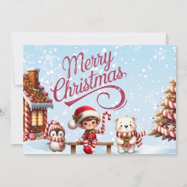 Mug de Noël Festif avec Elf, Invitation de pingoui (Devant)