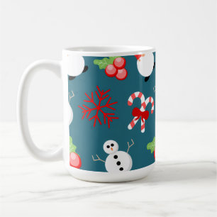 Mug de Noël festif – Bonhommes de neige et cannes