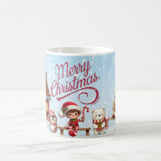 Mug de Noël Festif I Elf, Penguin & Ours Polaire