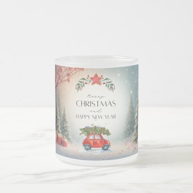 Mug de Noël festif vert et rouge 2025 (Centre)