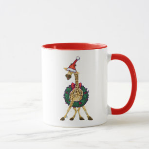 Mug de Noël girafe