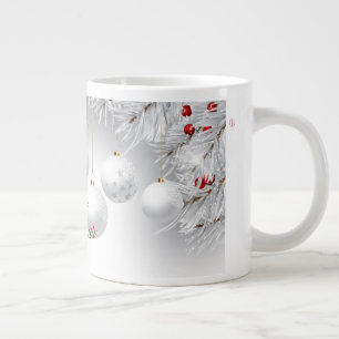 Mug de Noël joyeux avec des sphères grises