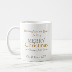 Mug de Noël Joyeux en or et en argent customisé