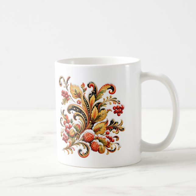Mug de Noël Khokhloma — Hiver de l'art folklorique (Droite)
