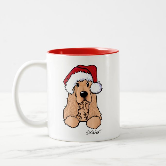 Mug de Noël KiniArt Cocker Spaniel (Gauche)