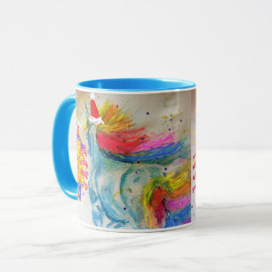 Mug de Noël Licorne de Père Noël Bleu