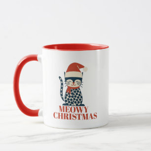 Mug de Noël mignon miaulant