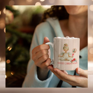 Mug de Noël Padel – Ange Padel des Fêtes en Taupe