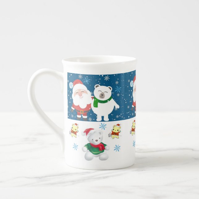 Mug de Noël, Père Noël, Joyeux ours en peluche de  (Gauche)