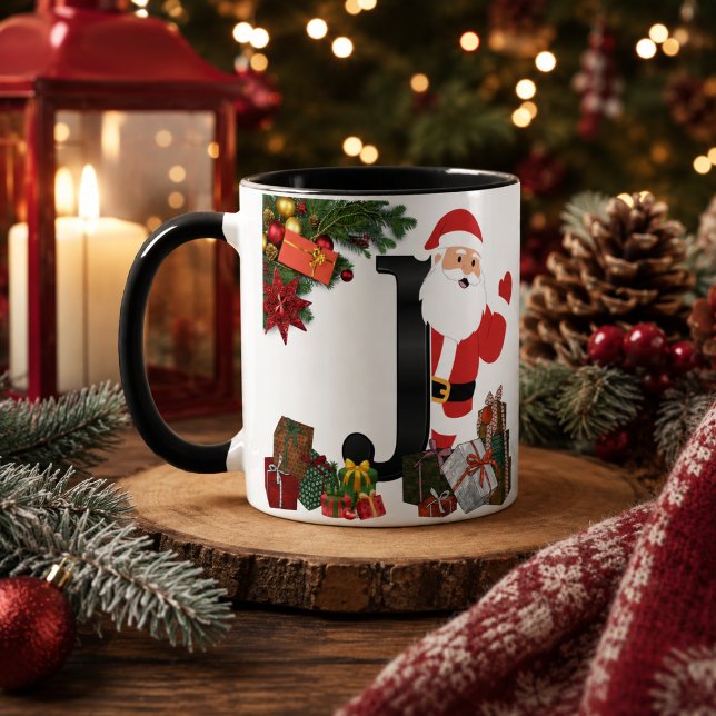 Mug de Noël personnalisé avec monogramme  (Créateur téléchargé)