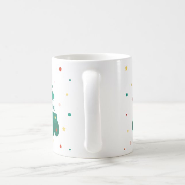 Mug de Noël personnalisé avec nom et sapin (Poignée)