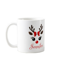 Mug de Noël personnalisé avec un renne mignon