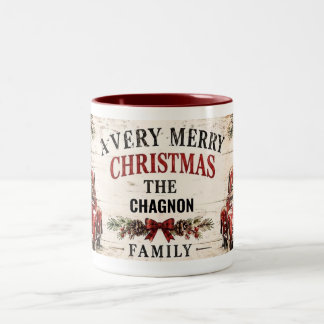 Mug de Noël personnalisé de ferme à deux tons | Cu