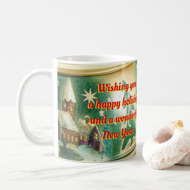 Mug de Noël personnalisé de votre famille (Avec donut)