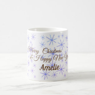 Mug de Noël personnalisé Flocons de neige