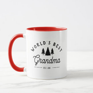 Mug de Noël personnalisé, la meilleure grand-mère 