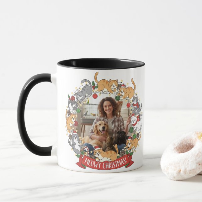 Mug de Noël personnalisé pour animaux de compagnie (Avec donut)