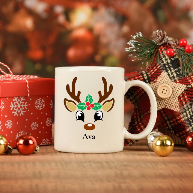 Mug de Noël personnalisé Reindeer (Créateur téléchargé)