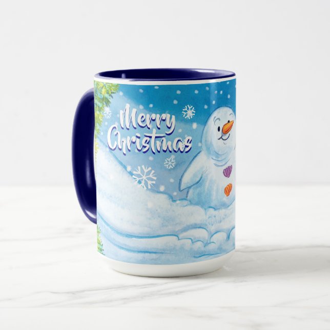 Mug de Noël, PingPing Penguin & Snowman. (Devant gauche)