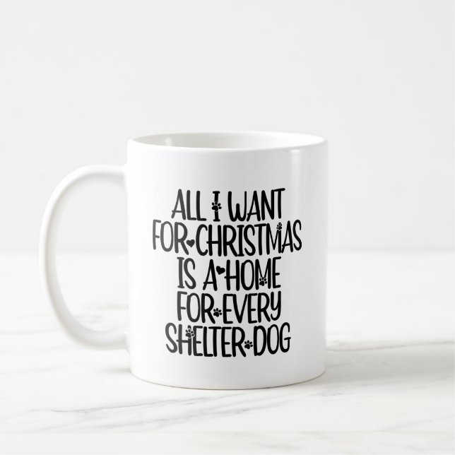 Mug de Noël pour chien d'abri (Gauche)