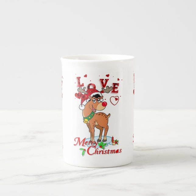 Mug de Noël, Reindeer, Amour (Devant)
