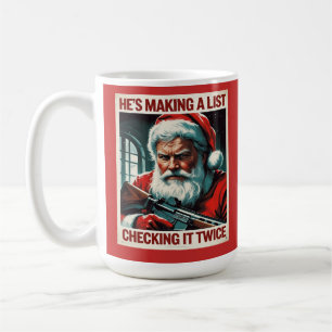 Mug de Noël Santa Deuxième Amendement Tasse de caf