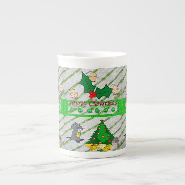 Mug de Noël, souris, Joyeux Noël (Devant)