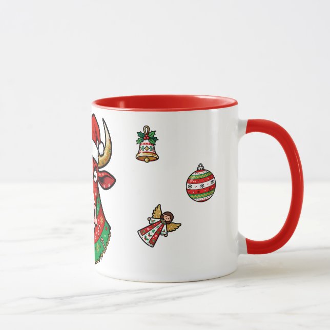 Mug de Noël vache rigolote – Mug festif (Droite)