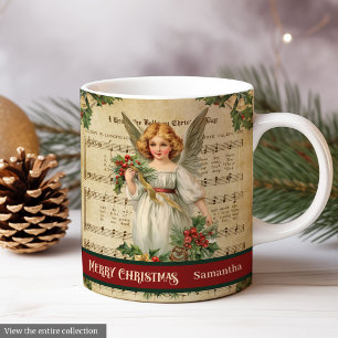 Mug de Noël Vintage Ange Élégant Style de Fêtes